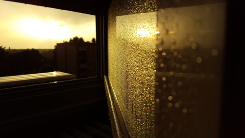 View of building through window