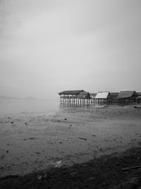 Scenic view of beach against clear sky