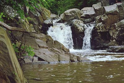 Scenic view of waterfall