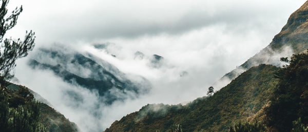 Low angle view of mountains against sky