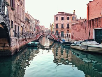 View of canal in city