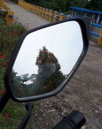 High angle view of side-view mirror