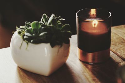 Close-up of tea served on table