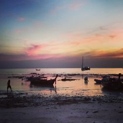 Scenic view of sea at sunset