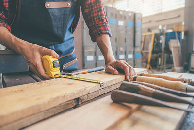 Man working on wood
