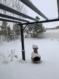 Snow on field against sky during winter