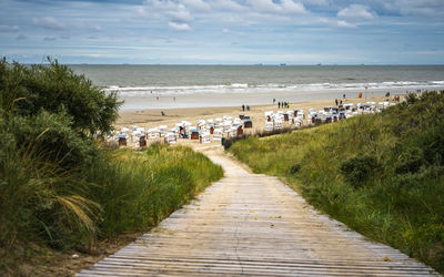 Scenic view of beach against sky