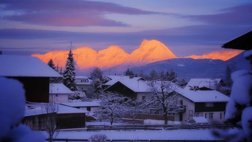 Houses at sunset