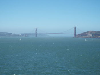 Suspension bridge over sea