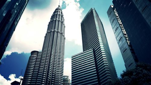 Low angle view of modern building against sky