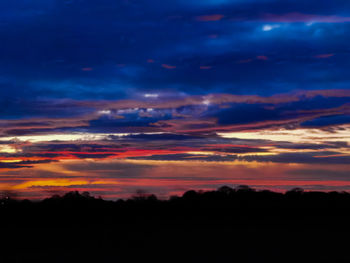 Scenic view of dramatic sky during sunset