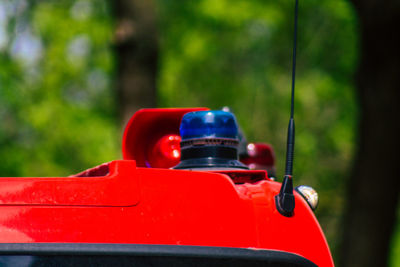 Close-up of toy car