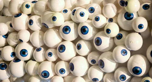 Full frame shot of artificial eyes