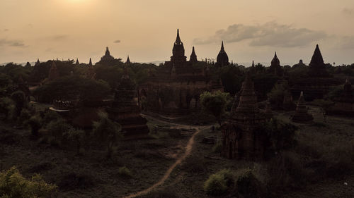 Panoramic view of temple against sky