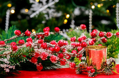 Close-up of christmas decorations