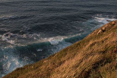 High angle view of beach