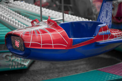 Close-up of red boat