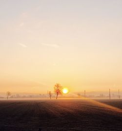 Countryside landscape at sunset