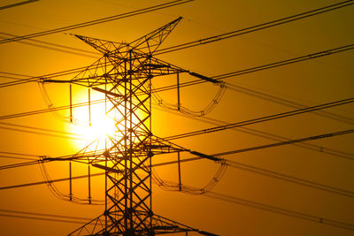 High voltage post. high-voltage tower sky background.