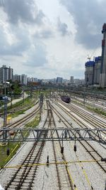 The railway and station in korea city