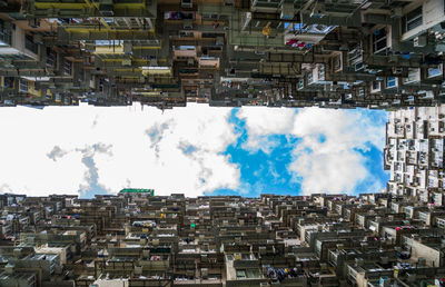 Panoramic view of residential district against sky