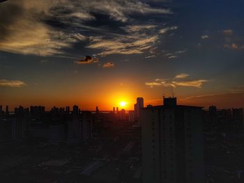 View of city at sunset