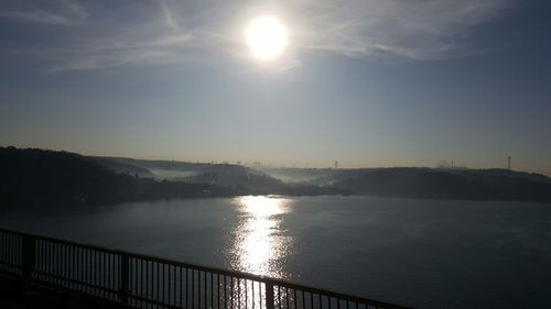 Scenic view of sunset over mountains