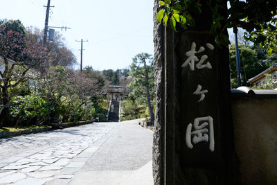 Road passing through forest