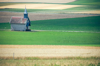 Chapel on agricultural field