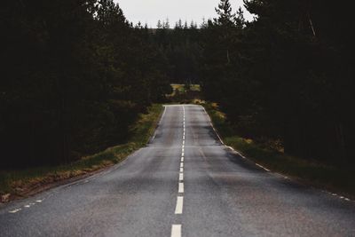 Empty road amidst trees