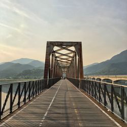 Long footbridge against the sky