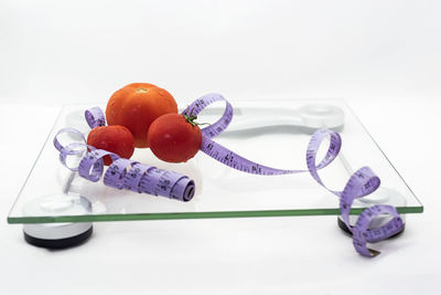 High angle view of fruits on table