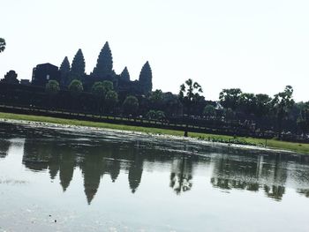 Reflection of building in lake