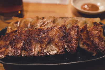 Close-up of food on table