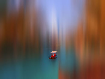 High angle view of boat in sea