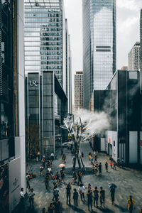 People on street in city