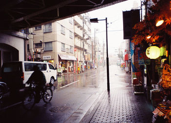 Cars parked on street