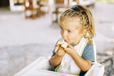 Cute girl eating food