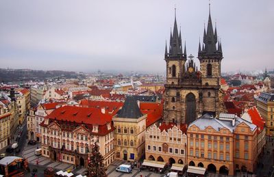 View of clock tower in city