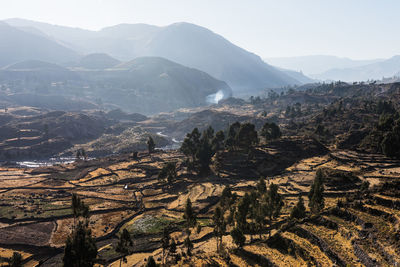 Aerial view of a mountain range