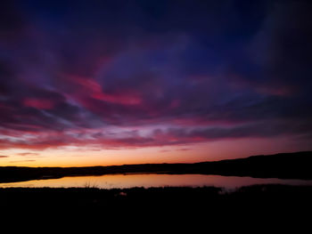 Scenic view of dramatic sky during sunset