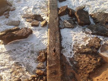 High angle view of beach