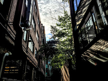 Low angle view of modern building against sky