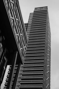 Low angle view of skyscrapers against sky