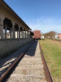 Railroad tracks against sky