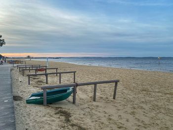 Scenic view of beach against sky