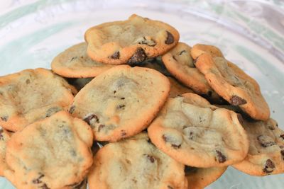 Close-up of cookies in plate