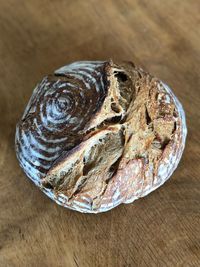 High angle view of bread on table