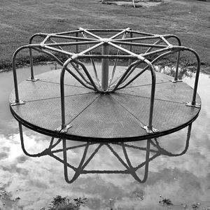 Empty swing in playground