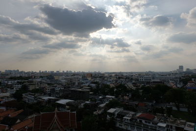 High angle view of townscape against sky